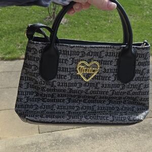 Juicy Couture Black and Gold Logo Satchel